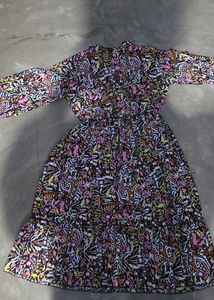 Colorful Patterned Long Sleeve Dress