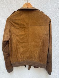 Brown Suede Bomber Jacket