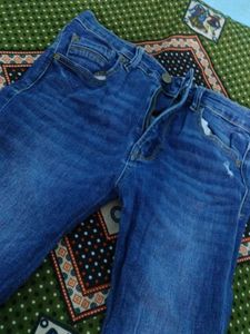 Stylish Blue Ripped Jeans
