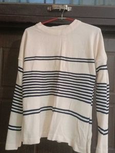 Striped Knit Pullover Sweater