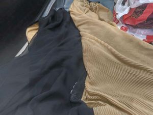 Black and golden Saree with Gold Embroider