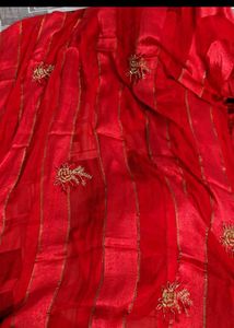 Elegant Red Designer Saree