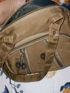 Chic Brown Shoulder Bag with Charms