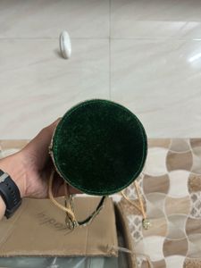 Emerald Green Embroidered Potli Bag