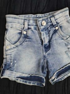 kid's Light Wash Denim Shorts