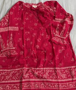 Bohemian Red Floral Print Kurta