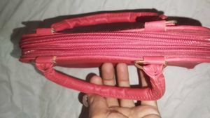Cute Red  Handbag with Bow Detail