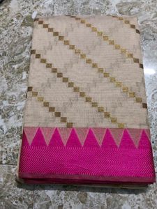 Elegant Beige Saree new fresh