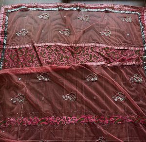 Embroidered Net Saree