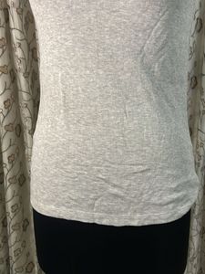 Sleeveless V-Neck Grey Top