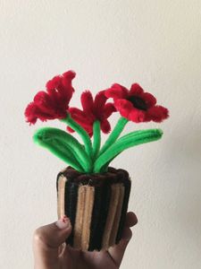 Handmade Pipe Cleaner Potted Flowers