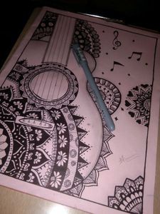 Guitar mandala art