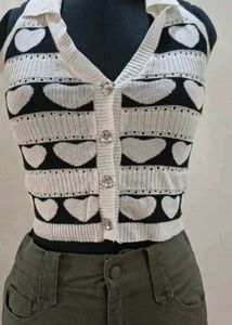 Cute Heart Knit Cardigan