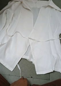 White wrape top and kurta Floral Print