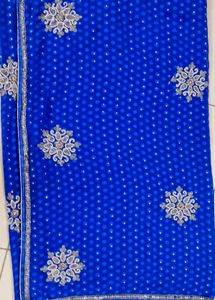 Royal Blue Y2k Saree Whith Blouse