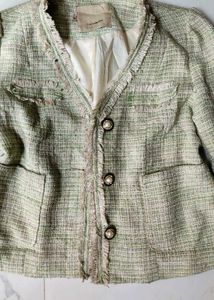 Chic Textured tweed Cropped Jacket