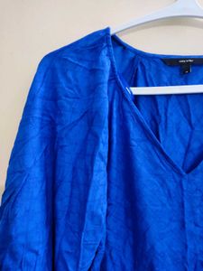 Blue V-Neck Dress