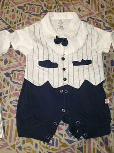 combo Baby Boy Romper with Tie