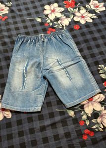 Men's Distressed Blue Denim Shorts