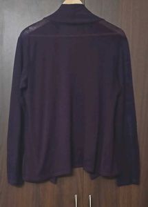Elegant Plum Open Front Cardigan