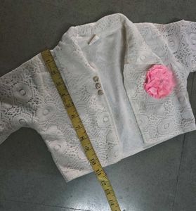 Girls White Lace Short Jacket ☁️