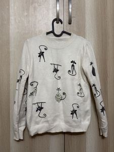 Cute Cat Print Sweater