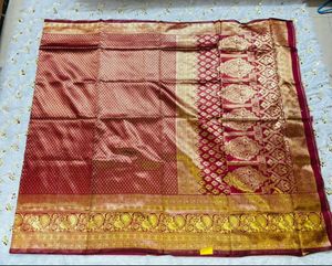 Pure south indian Red &amp; Gold Woven Saree