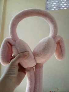 Cute Pink Fuzzy Bunny Earmuffs 🩷🌷