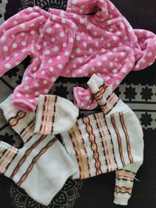 Cute Pink Polka Dot Baby Set