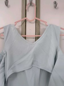 Light Blue Cold Shoulder Dress