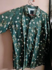 Men's Green Floral Print Shirt