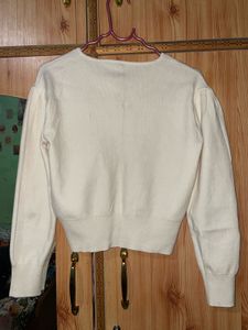 Cream Pearl Button Cardigan