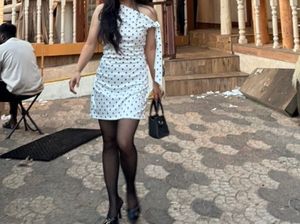 Polka Dot Mini Dress with Bow Detail
