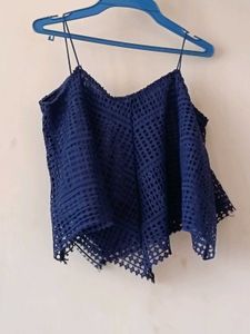 Navy Blue Lace Cami Top