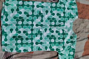 Green Geometric Print  short kurti Top
