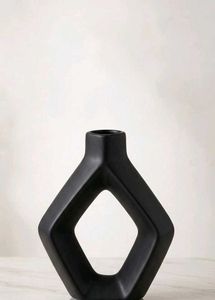 Brand New Geometric Black Hexagon Vase | Modern