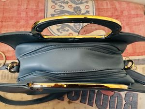 Chic Blue Top Handle Bag