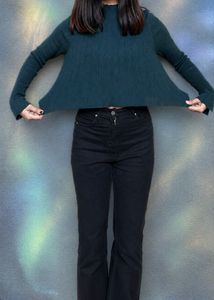 Emerald Ribbed Turtleneck Sweater