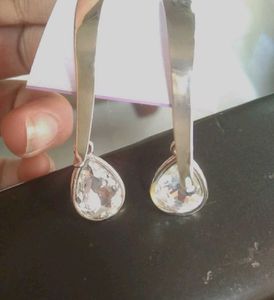 Trendy Silver Dangling Party Wear Earrings ....