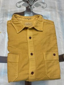 Waffle Story Yellow Button-Down