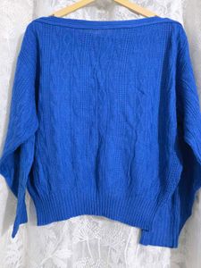 Cobalt Blue Cable Knit Sweater