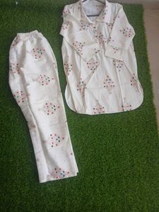 White Printed Kurta