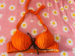 Bright Orange Knitted Bikini Top