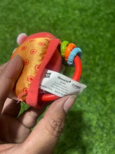 Embroidered ladybug rattle