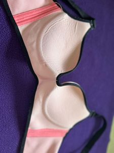 Peach &amp; Black Lace Bra