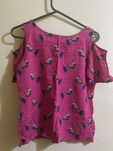 Pink Shoulder Hole Pretty Top