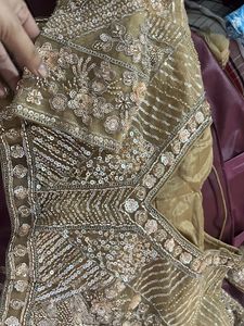 Stunning Golden Embellished Lehenga Choli Set