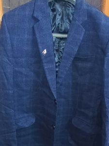 Men's Blue Checkered Blazer