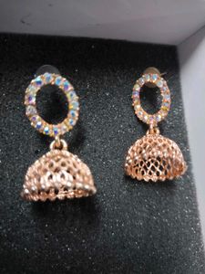 Rose Gold Jhumka Earrings