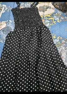 Chic Polka Dot Maxi Dress in free size New